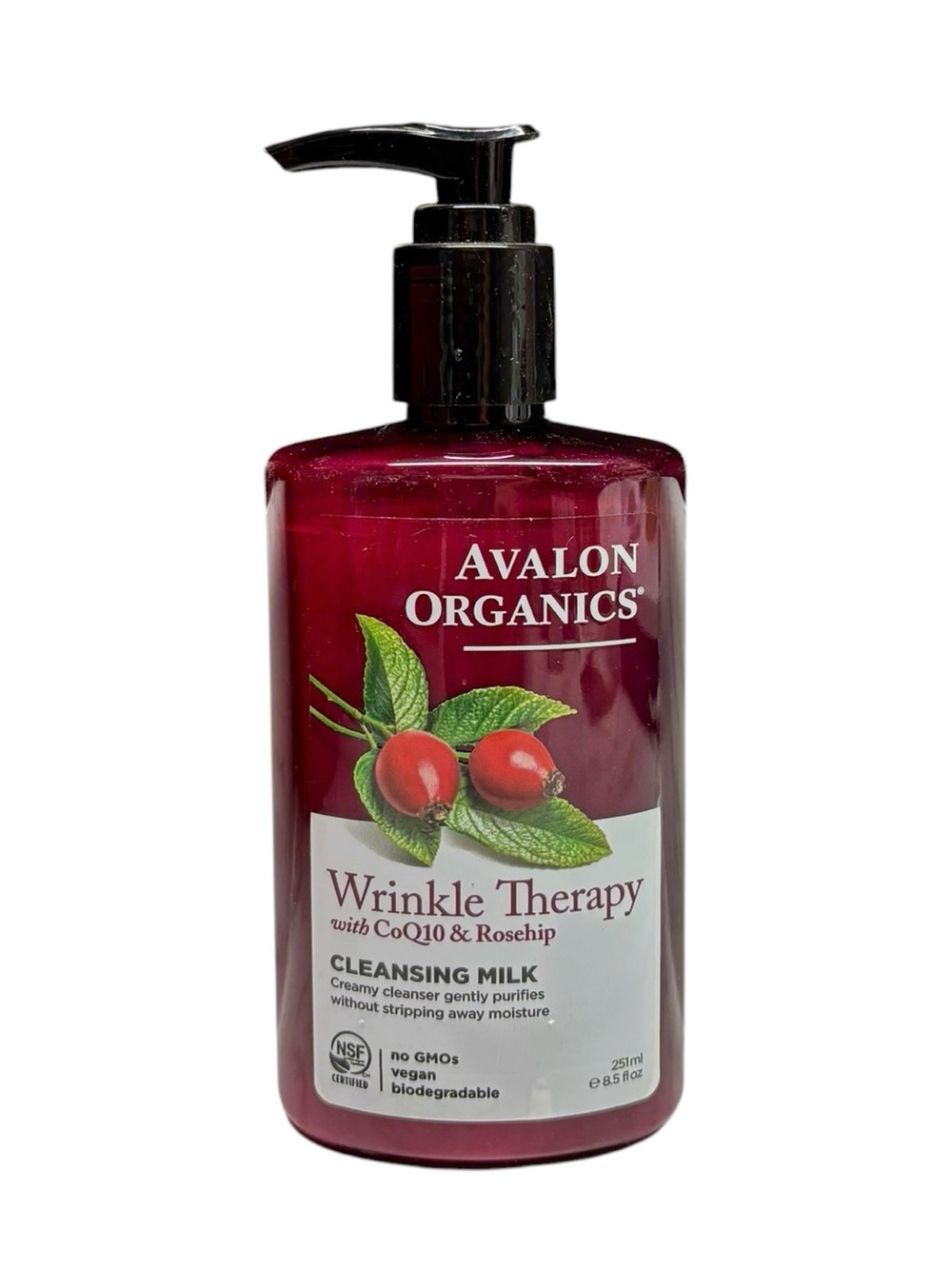 Avalon Organics WRINKLE THERAPY Cleansing Milk w/ CoQ10 & Rosehip 8.5oz